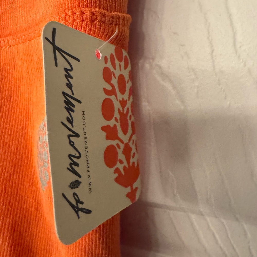Free People Movement Mandarin Red Orange W/Drawstring Leggings Size Medium/Large - Picture 7 of 13